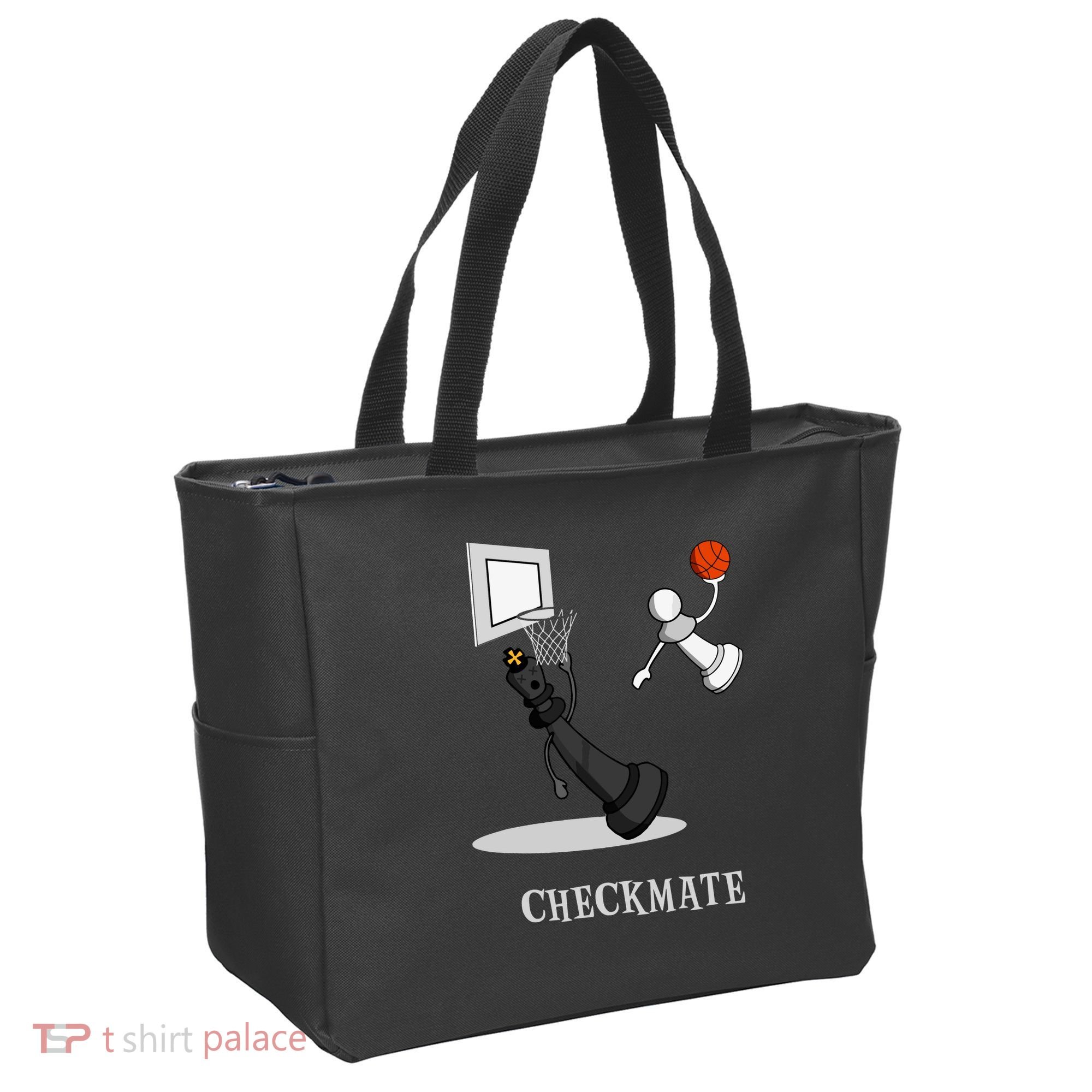 Funny Checkmate Chess Basketball Game Board King Pawn Piece Tote Bag