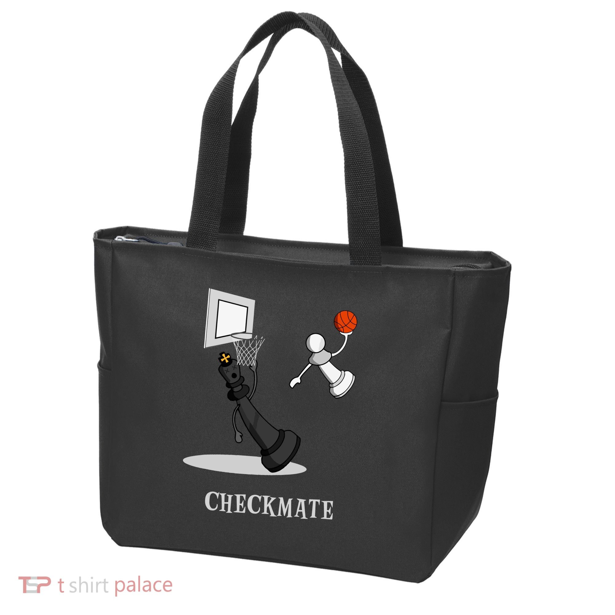 Funny Checkmate Chess Basketball Game Board King Pawn Piece Tote Bag