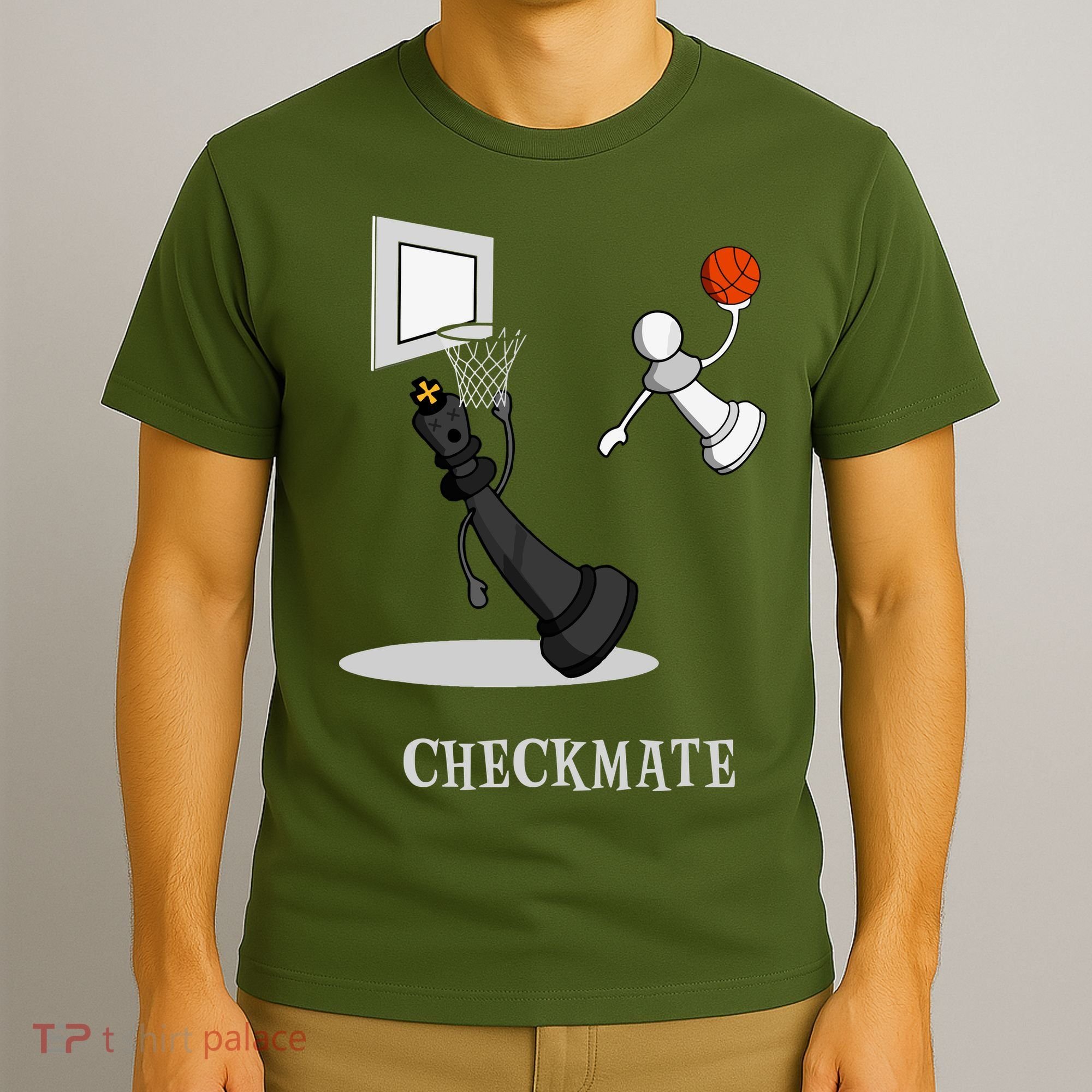 Funny Checkmate Chess Basketball Game Board King Pawn Piece T-Shirt
