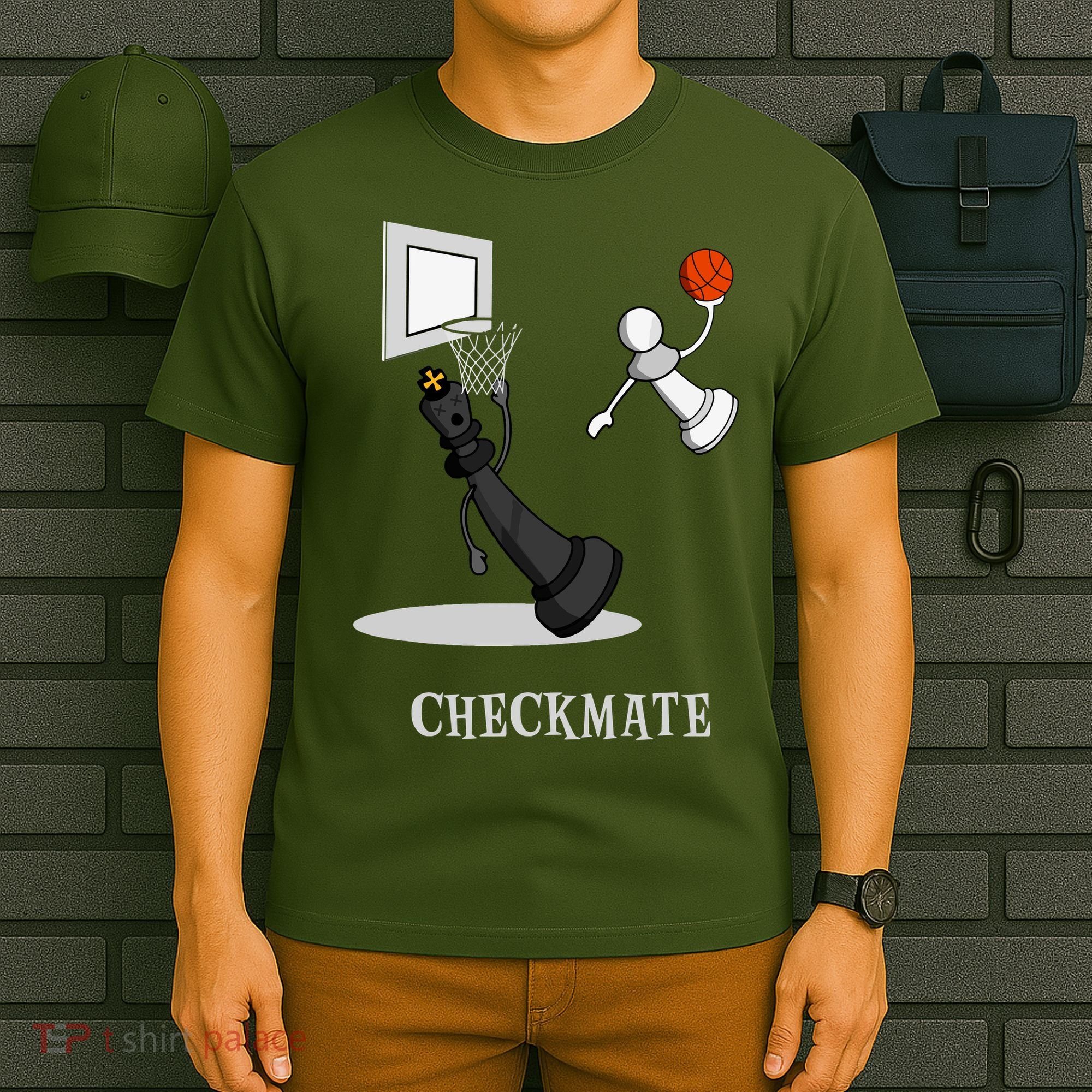 Funny Checkmate Chess Basketball Game Board King Pawn Piece T-Shirt