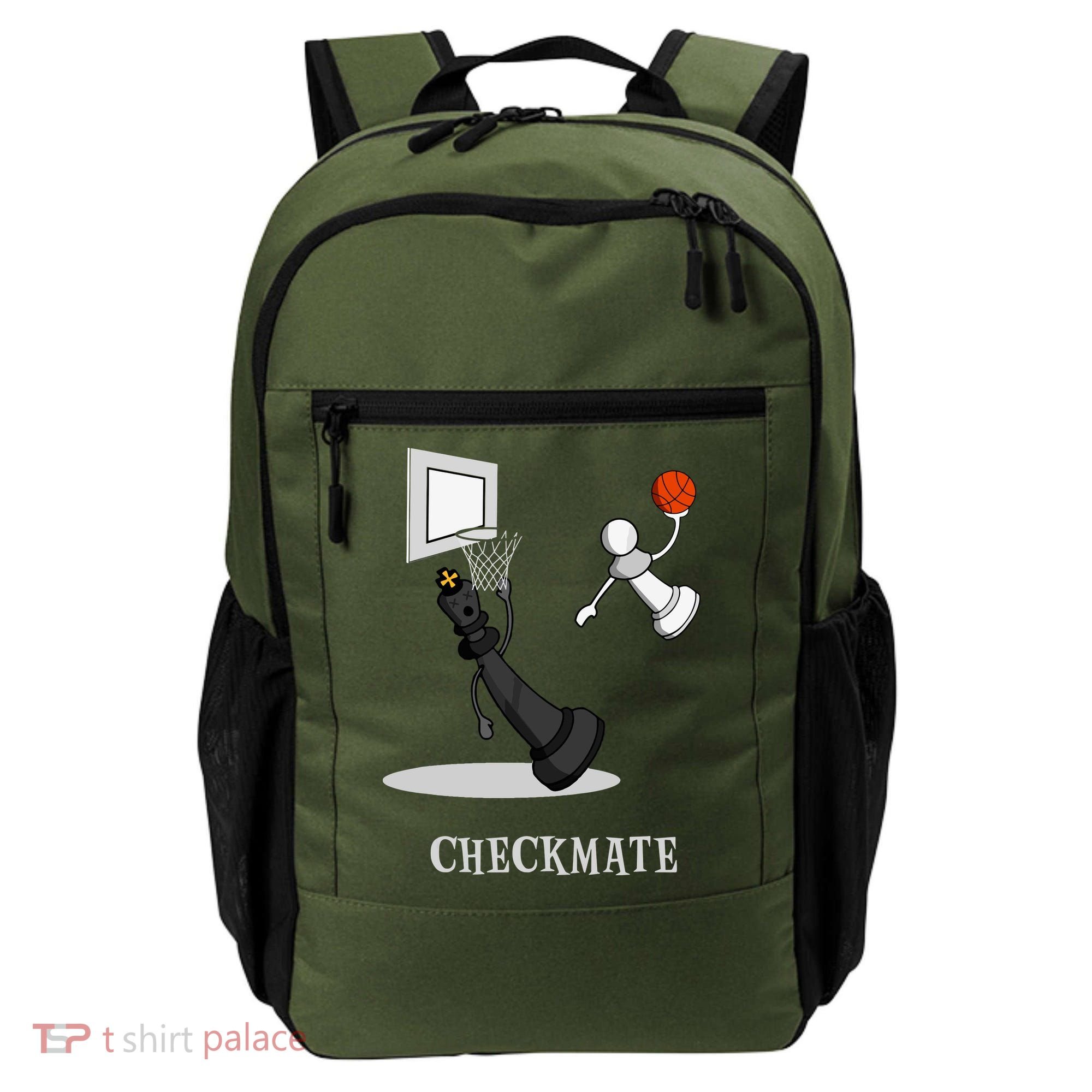 Funny Checkmate Chess Basketball Game Board King Pawn Piece Backpack