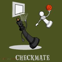Funny Checkmate Chess Basketball Game Board King Pawn Piece Mousepad thumb 1