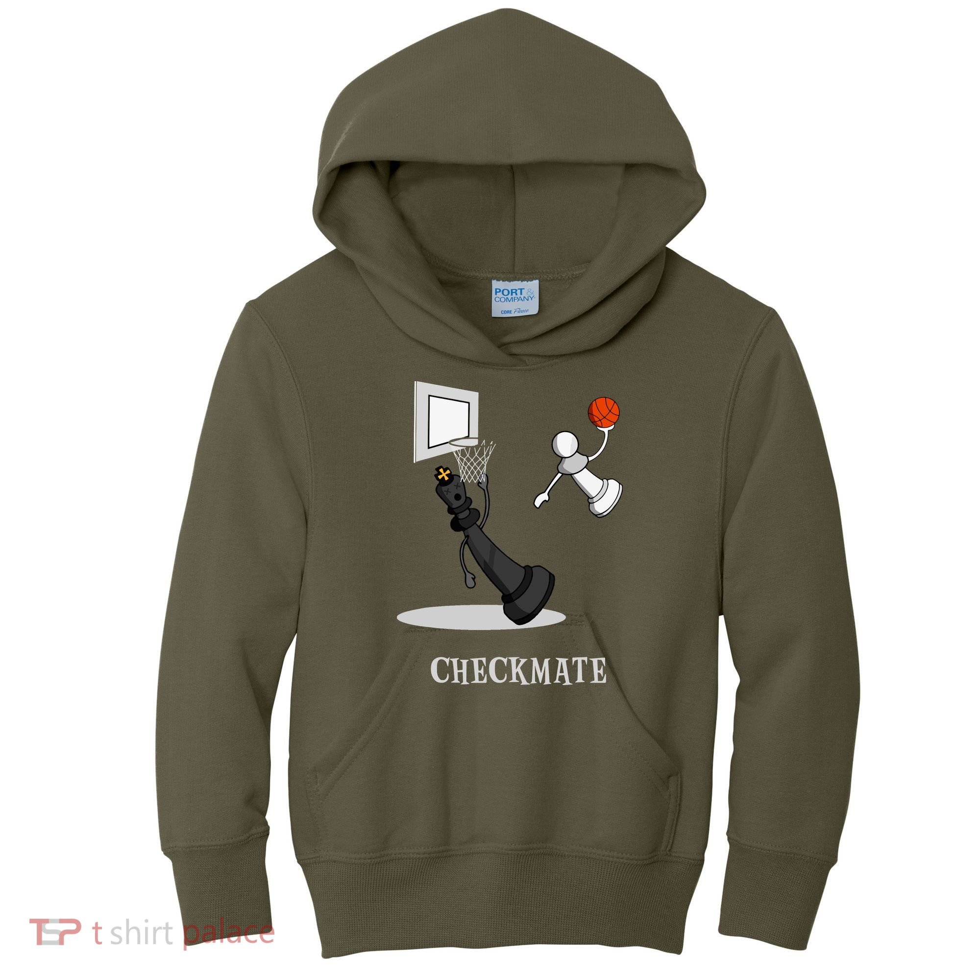 Funny Checkmate Chess Basketball Game Board King Pawn Piece Kids Hoodie
