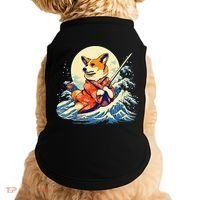 Funny Corgi Dog Japanese Grand Wave Ukiyoe Art Samurai Ninja Doggie Tank thumb 0