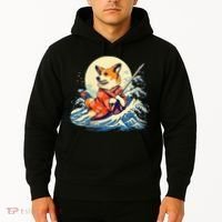 Funny Corgi Dog Japanese Grand Wave Ukiyoe Art Samurai Ninja Hoodie thumb 2