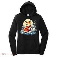 Funny Corgi Dog Japanese Grand Wave Ukiyoe Art Samurai Ninja Women's Hoodie thumb 0