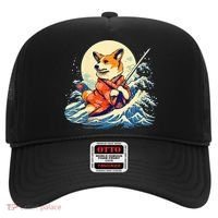 Funny Corgi Dog Japanese Grand Wave Ukiyoe Art Samurai Ninja Hat thumb 0
