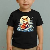 Funny Corgi Dog Japanese Grand Wave Ukiyoe Art Samurai Ninja Toddler T-Shirt thumb 2