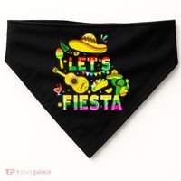 Funny Cinco De Mayo Mexican Guitar Cactus Lets Fiesta USA-Made Doggie Bandana thumb 0