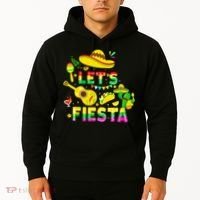 Funny Cinco De Mayo Mexican Guitar Cactus Lets Fiesta Hoodie thumb 2