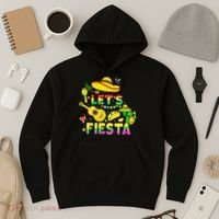 Funny Cinco De Mayo Mexican Guitar Cactus Lets Fiesta Hoodie thumb 3