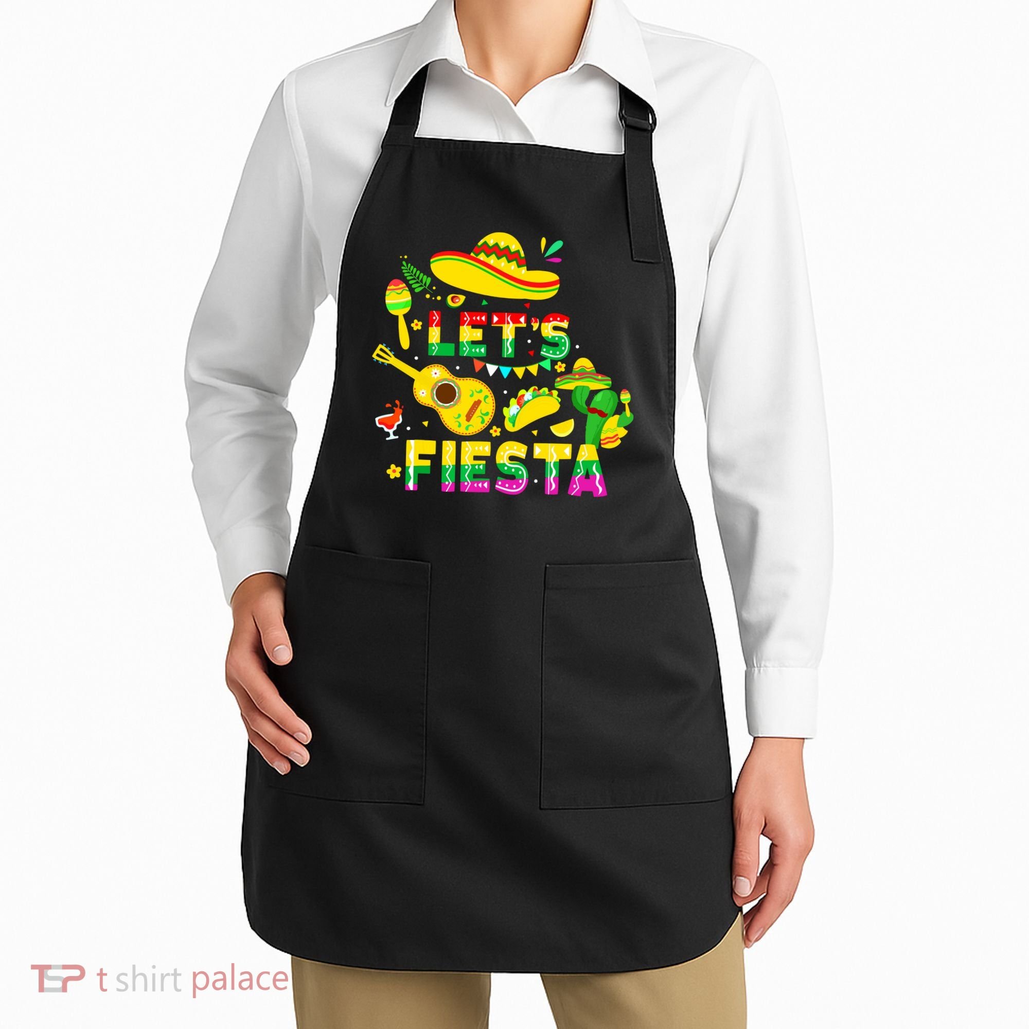 Funny Cinco De Mayo Mexican Guitar Cactus Lets Fiesta Apron