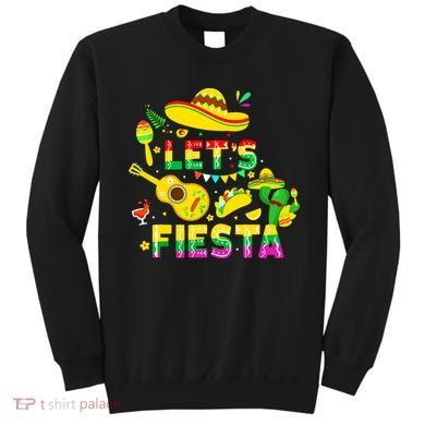 Funny Cinco De Mayo Mexican Guitar Cactus Lets Fiesta Sweatshirt