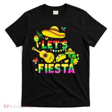 Funny Cinco De Mayo Mexican Guitar Cactus Lets Fiesta T-Shirt