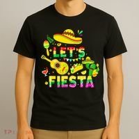 Funny Cinco De Mayo Mexican Guitar Cactus Lets Fiesta T-Shirt thumb 3