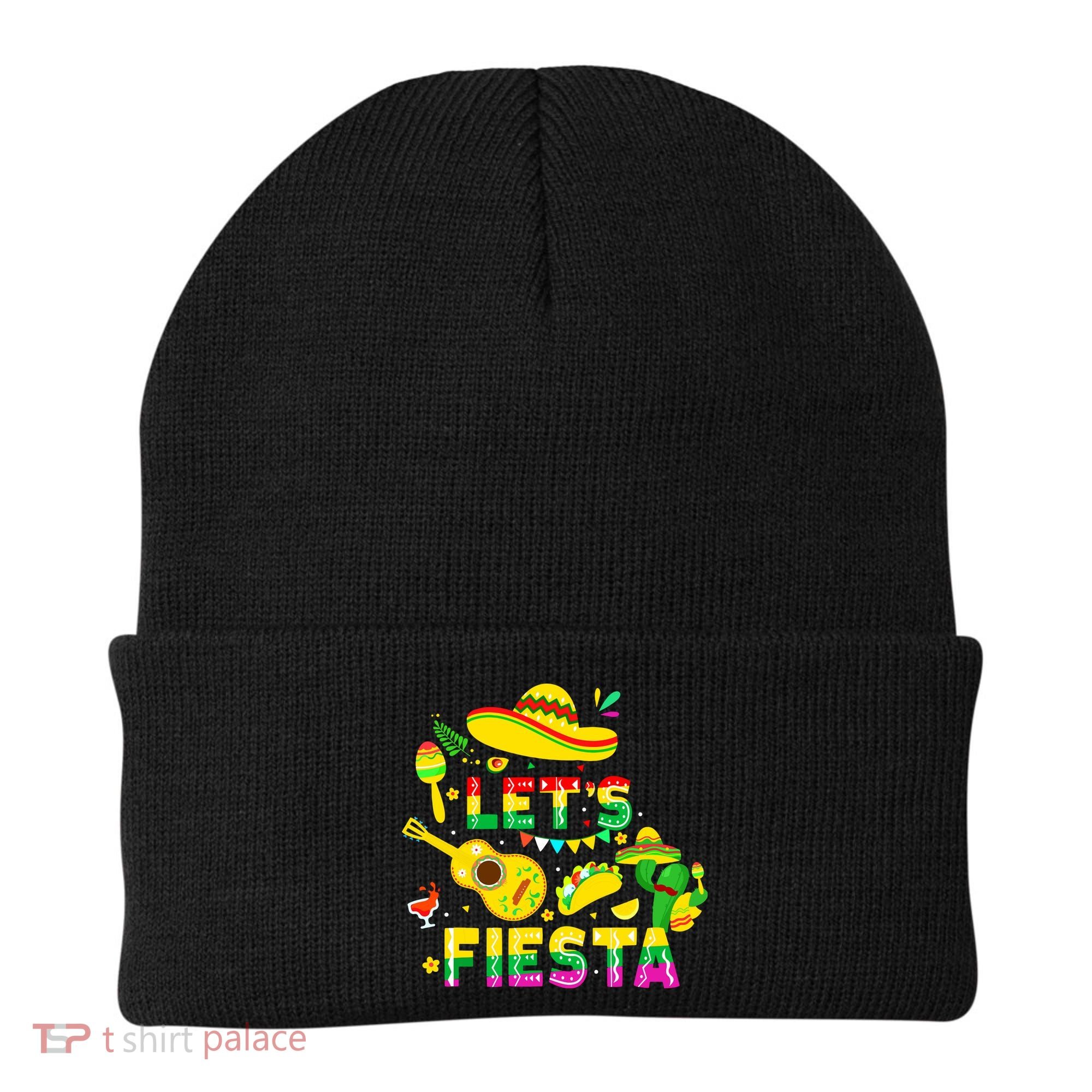 Funny Cinco De Mayo Mexican Guitar Cactus Lets Fiesta Beanie