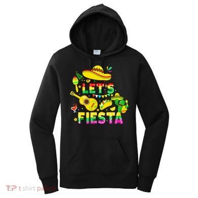 Funny Cinco De Mayo Mexican Guitar Cactus Lets Fiesta Women's Hoodie