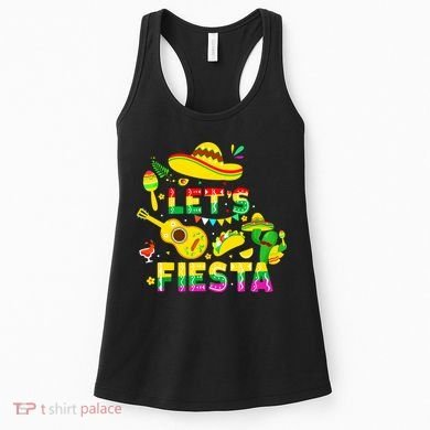 Funny Cinco De Mayo Mexican Guitar Cactus Lets Fiesta Women's Tank Top