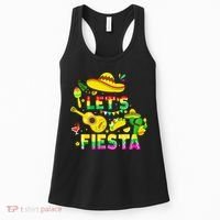 Funny Cinco De Mayo Mexican Guitar Cactus Lets Fiesta Women's Tank Top thumb 0