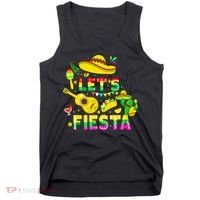 Funny Cinco De Mayo Mexican Guitar Cactus Lets Fiesta Tank Top thumb 0