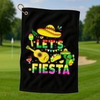 Funny Cinco De Mayo Mexican Guitar Cactus Lets Fiesta Golf Towel thumb 1
