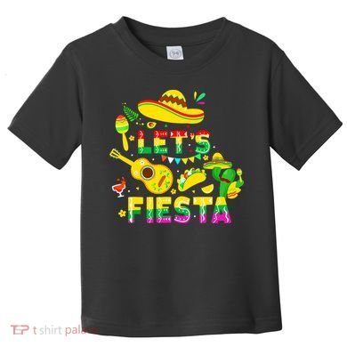 Funny Cinco De Mayo Mexican Guitar Cactus Lets Fiesta Toddler T-Shirt