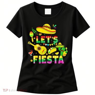 Funny Cinco De Mayo Mexican Guitar Cactus Lets Fiesta Women's T-Shirt