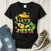 Funny Cinco De Mayo Mexican Guitar Cactus Lets Fiesta Women's T-Shirt thumb 3