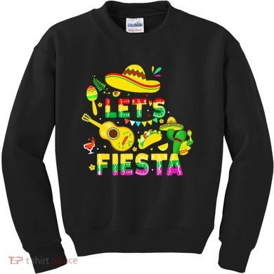 Funny Cinco De Mayo Mexican Guitar Cactus Lets Fiesta Kids Sweatshirt