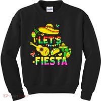 Funny Cinco De Mayo Mexican Guitar Cactus Lets Fiesta Kids Sweatshirt thumb 0