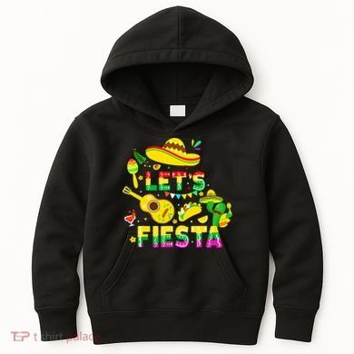 Funny Cinco De Mayo Mexican Guitar Cactus Lets Fiesta Kids Hoodie