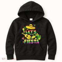 Funny Cinco De Mayo Mexican Guitar Cactus Lets Fiesta Kids Hoodie thumb 0