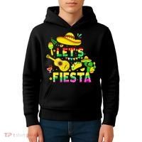 Funny Cinco De Mayo Mexican Guitar Cactus Lets Fiesta Kids Hoodie thumb 4