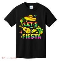 Funny Cinco De Mayo Mexican Guitar Cactus Lets Fiesta Kids T-Shirt thumb 0