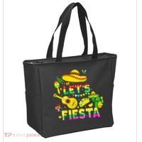 Funny Cinco De Mayo Mexican Guitar Cactus Lets Fiesta Tote Bag thumb 2
