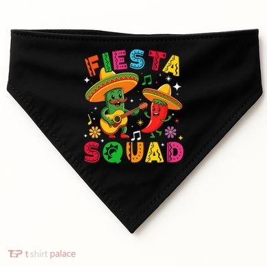 Funny Cinco De Mayo Fiesta Squad Mexican Matching  USA-Made Doggie Bandana