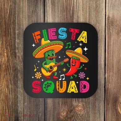 Funny Cinco De Mayo Fiesta Squad Mexican Matching  Coaster