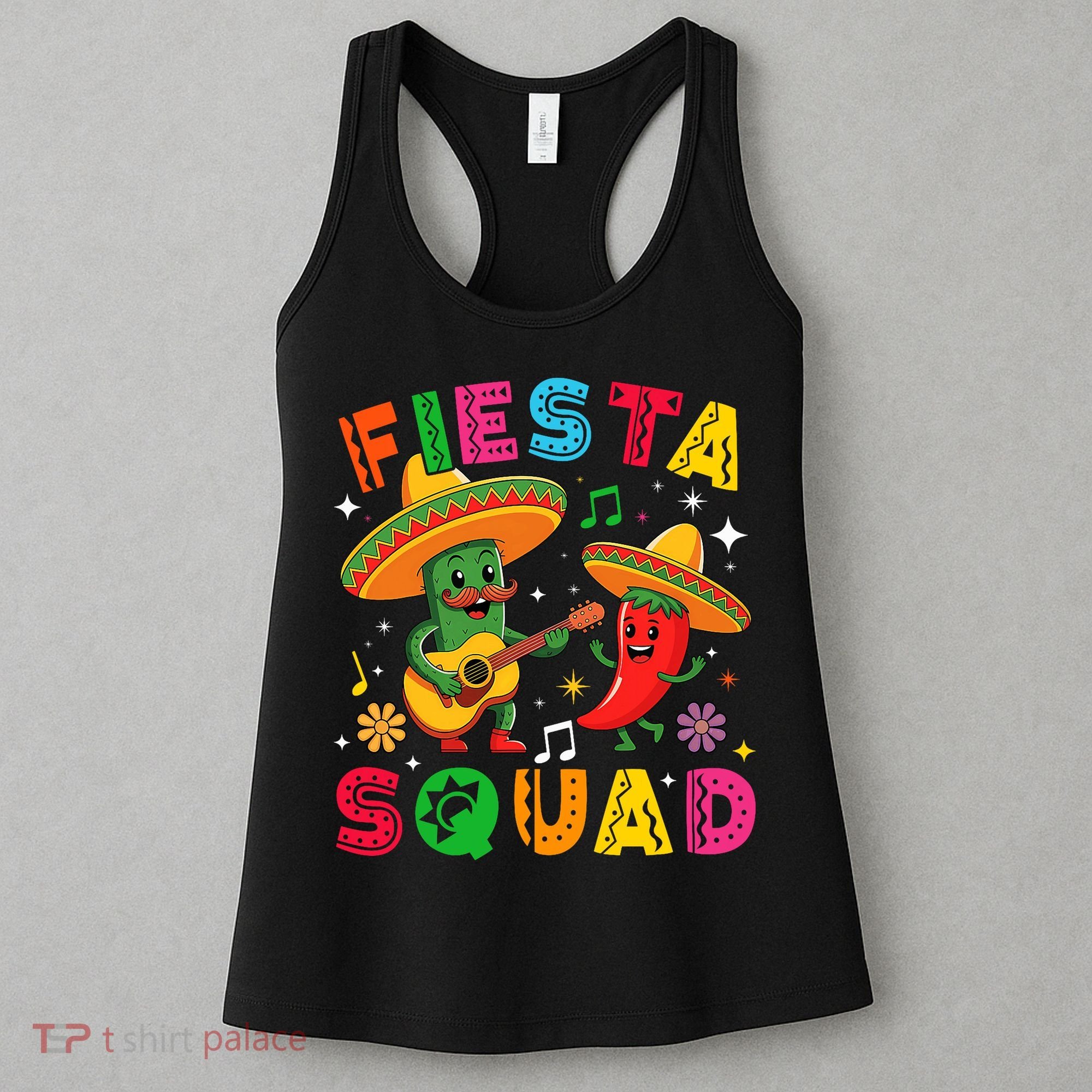 Funny Cinco De Mayo Fiesta Squad Mexican Matching  Women's Tank Top