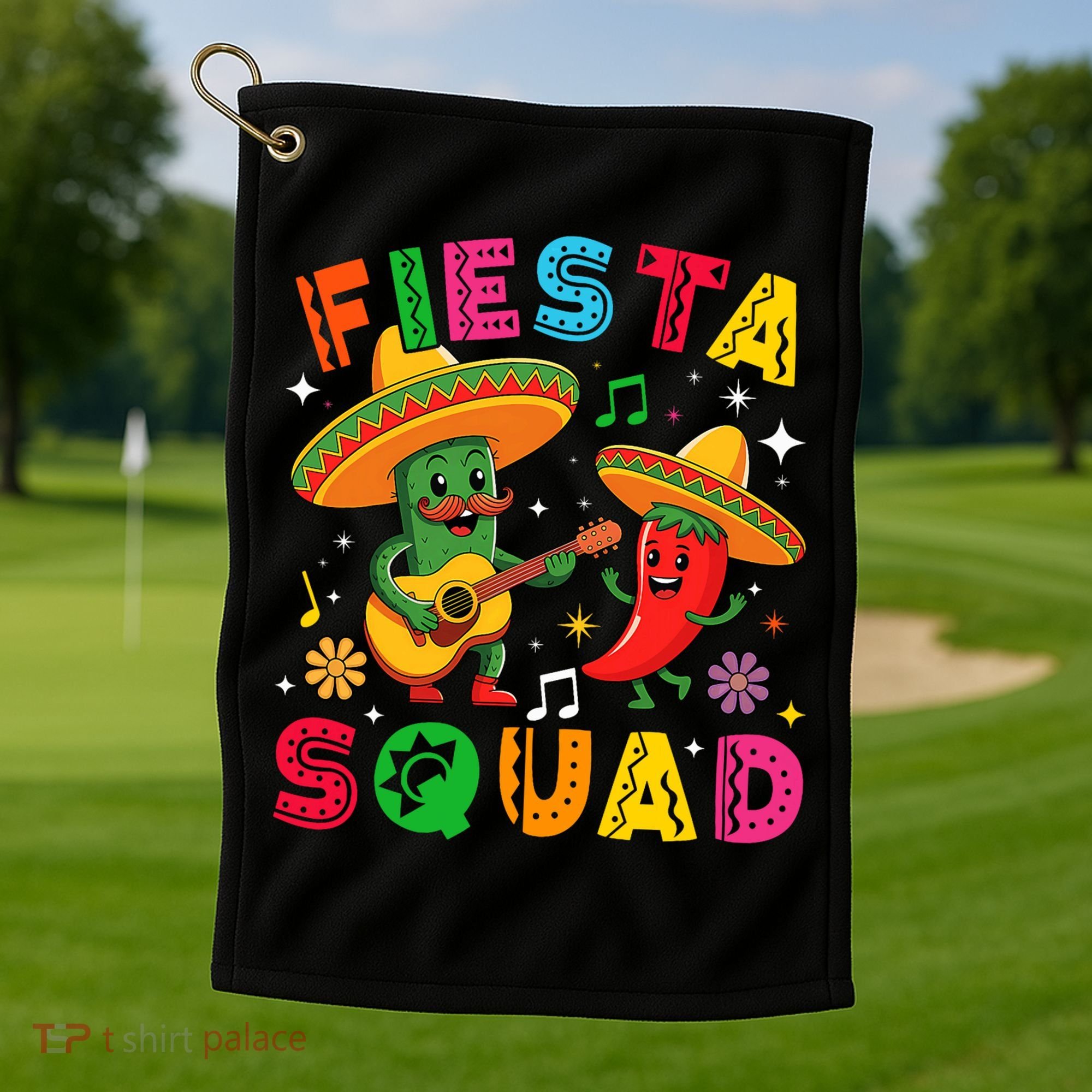Funny Cinco De Mayo Fiesta Squad Mexican Matching  Golf Towel