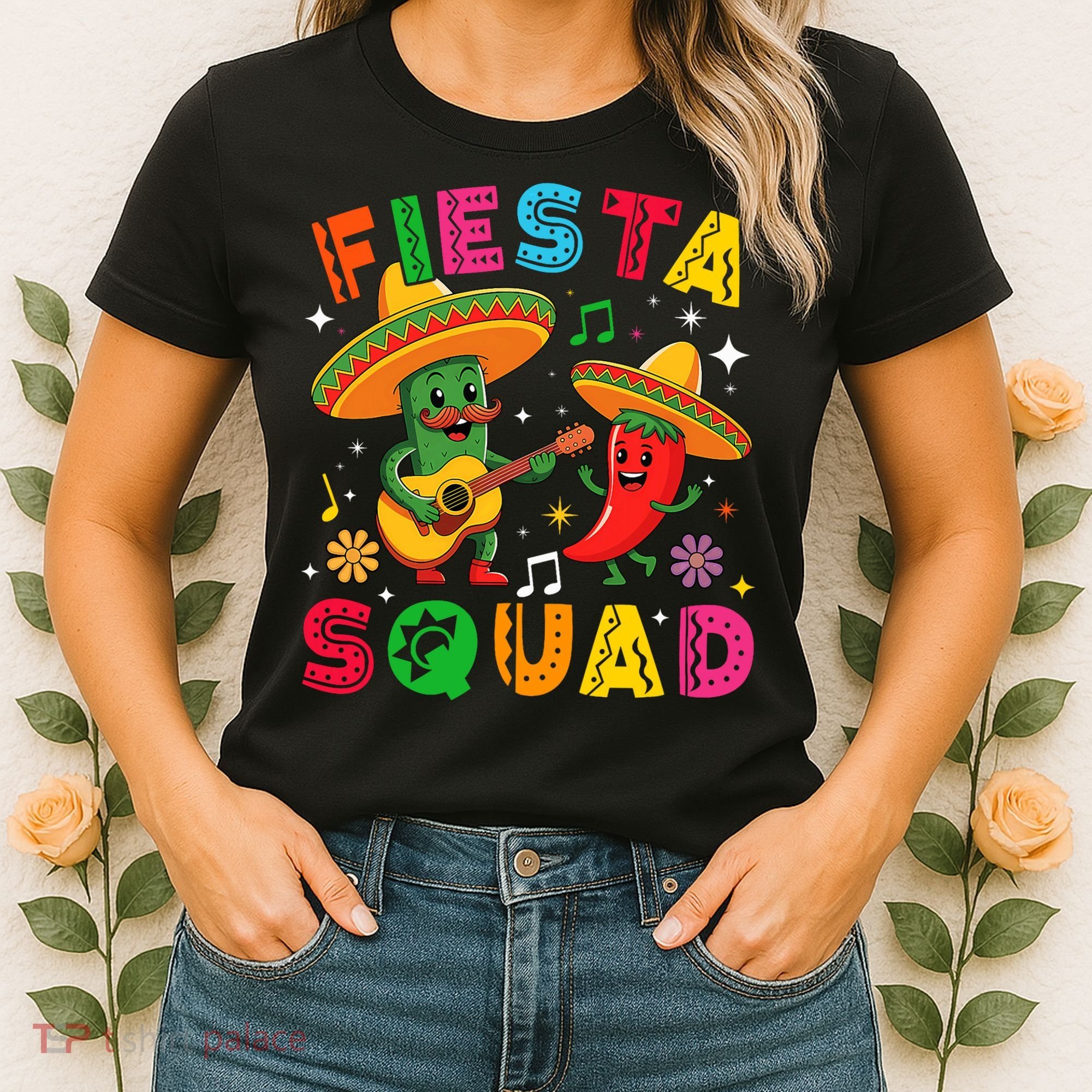 Funny Cinco De Mayo Fiesta Squad Mexican Matching  Women's T-Shirt