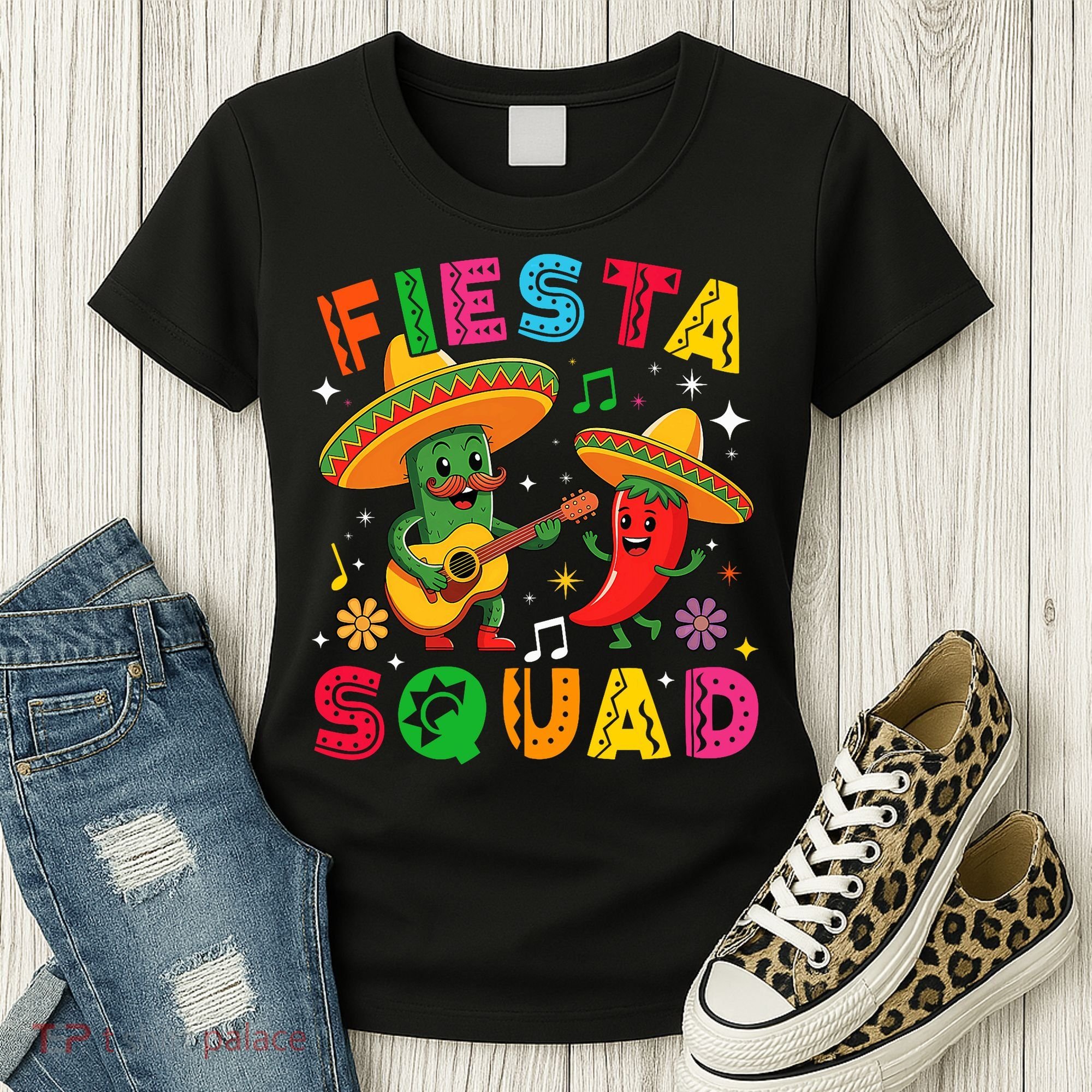 Funny Cinco De Mayo Fiesta Squad Mexican Matching  Women's T-Shirt