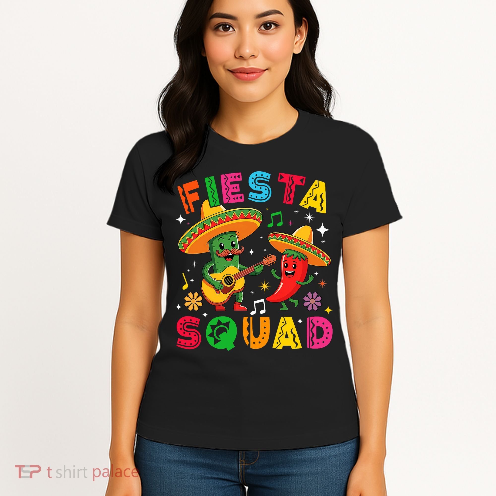 Funny Cinco De Mayo Fiesta Squad Mexican Matching  Women's T-Shirt