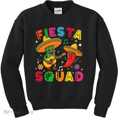Funny Cinco De Mayo Fiesta Squad Mexican Matching  Kids Sweatshirt