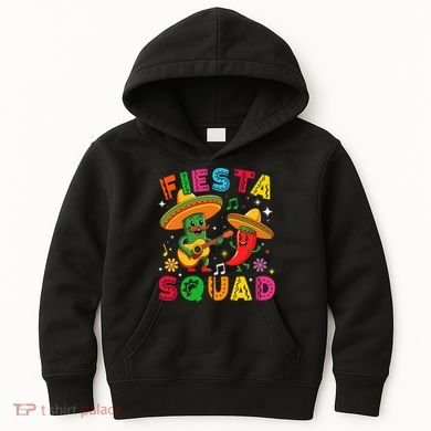 Funny Cinco De Mayo Fiesta Squad Mexican Matching  Kids Hoodie