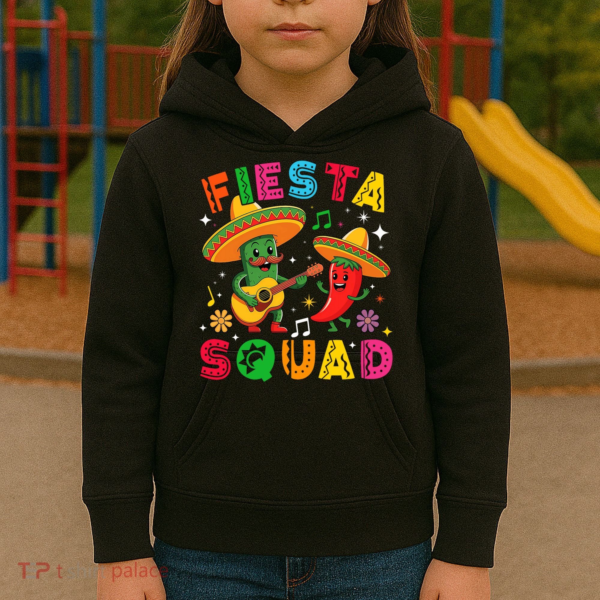 Funny Cinco De Mayo Fiesta Squad Mexican Matching  Kids Hoodie