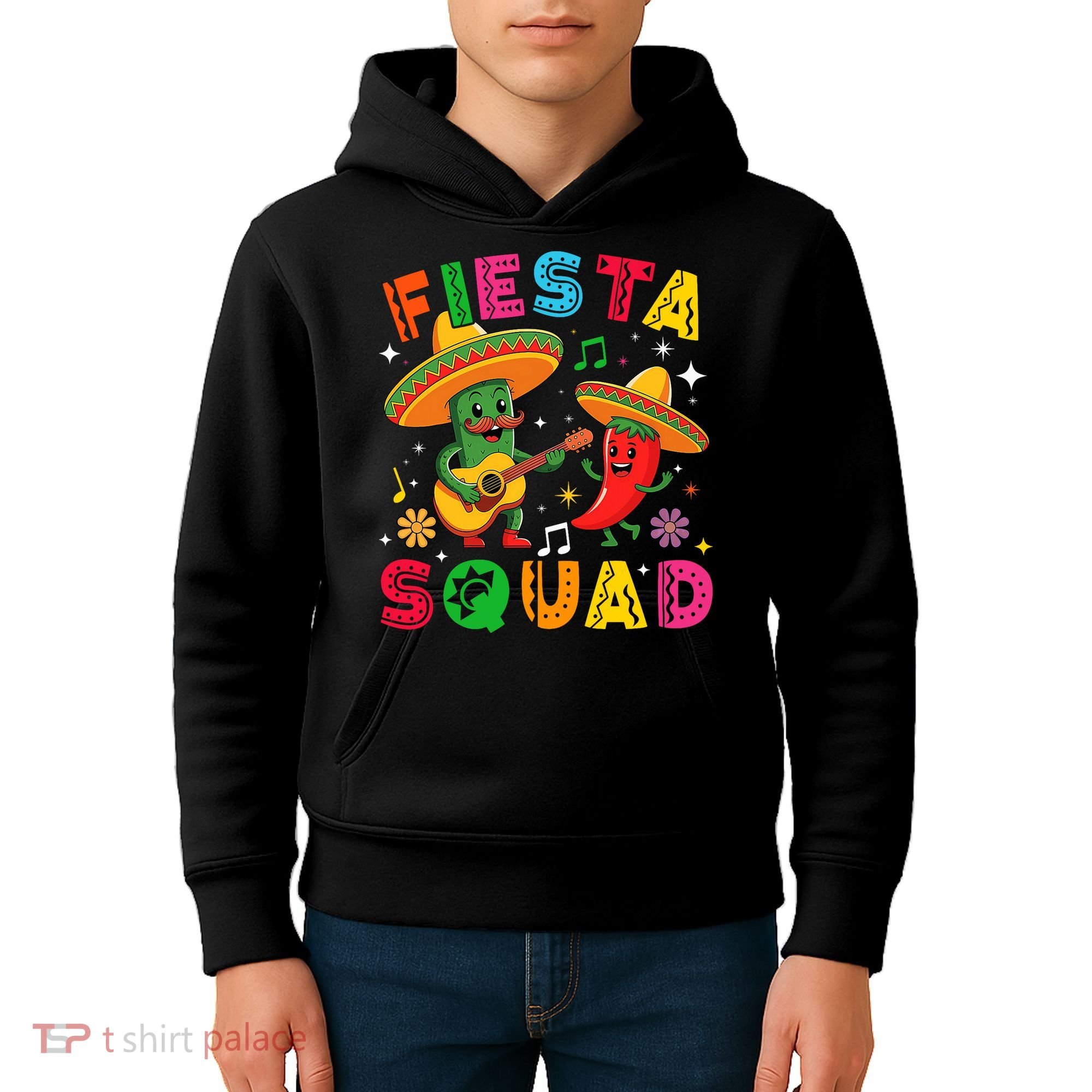 Funny Cinco De Mayo Fiesta Squad Mexican Matching  Kids Hoodie