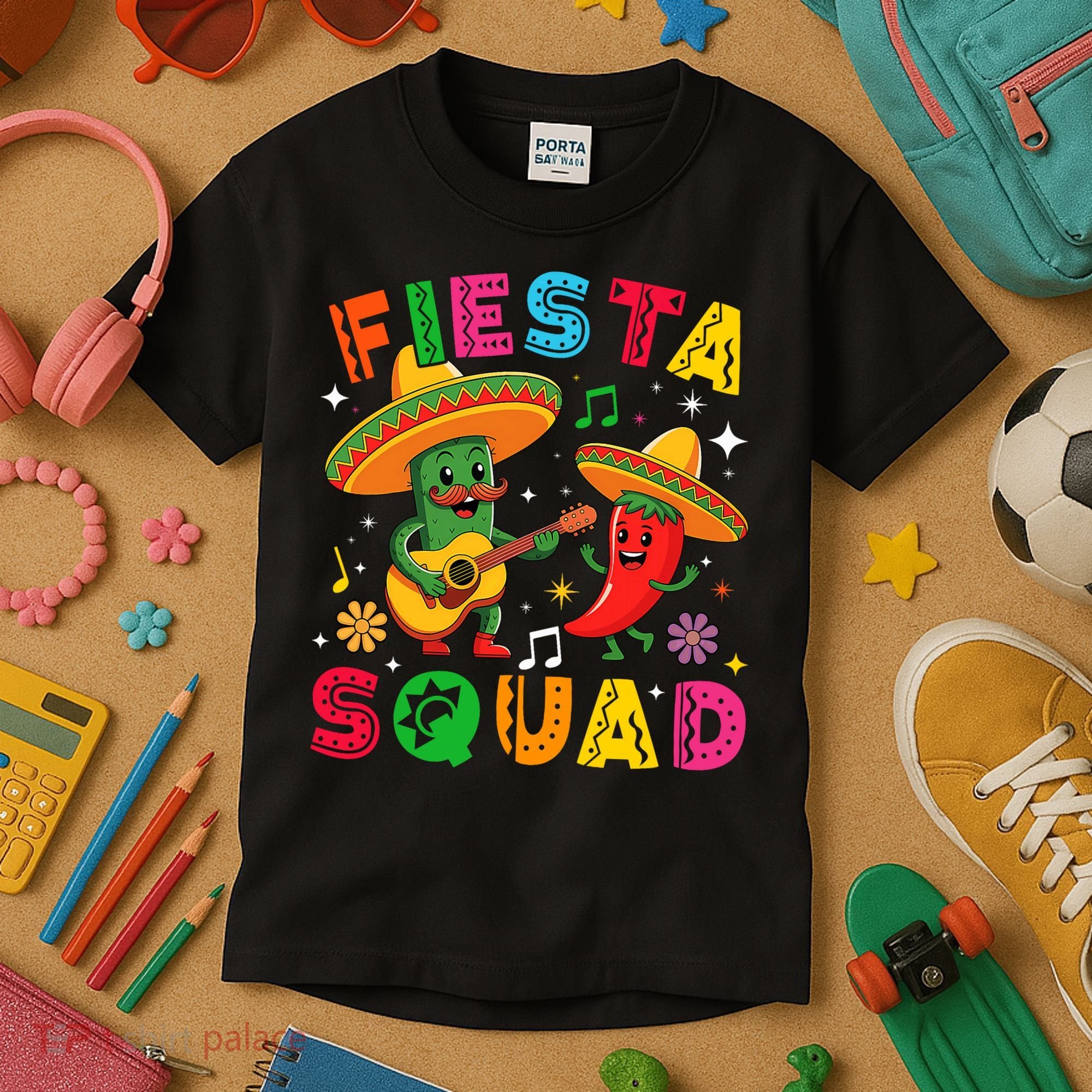 Funny Cinco De Mayo Fiesta Squad Mexican Matching  Kids T-Shirt