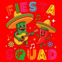 Funny Cinco De Mayo Fiesta Squad Mexican Matching  Santa Hat thumb 1