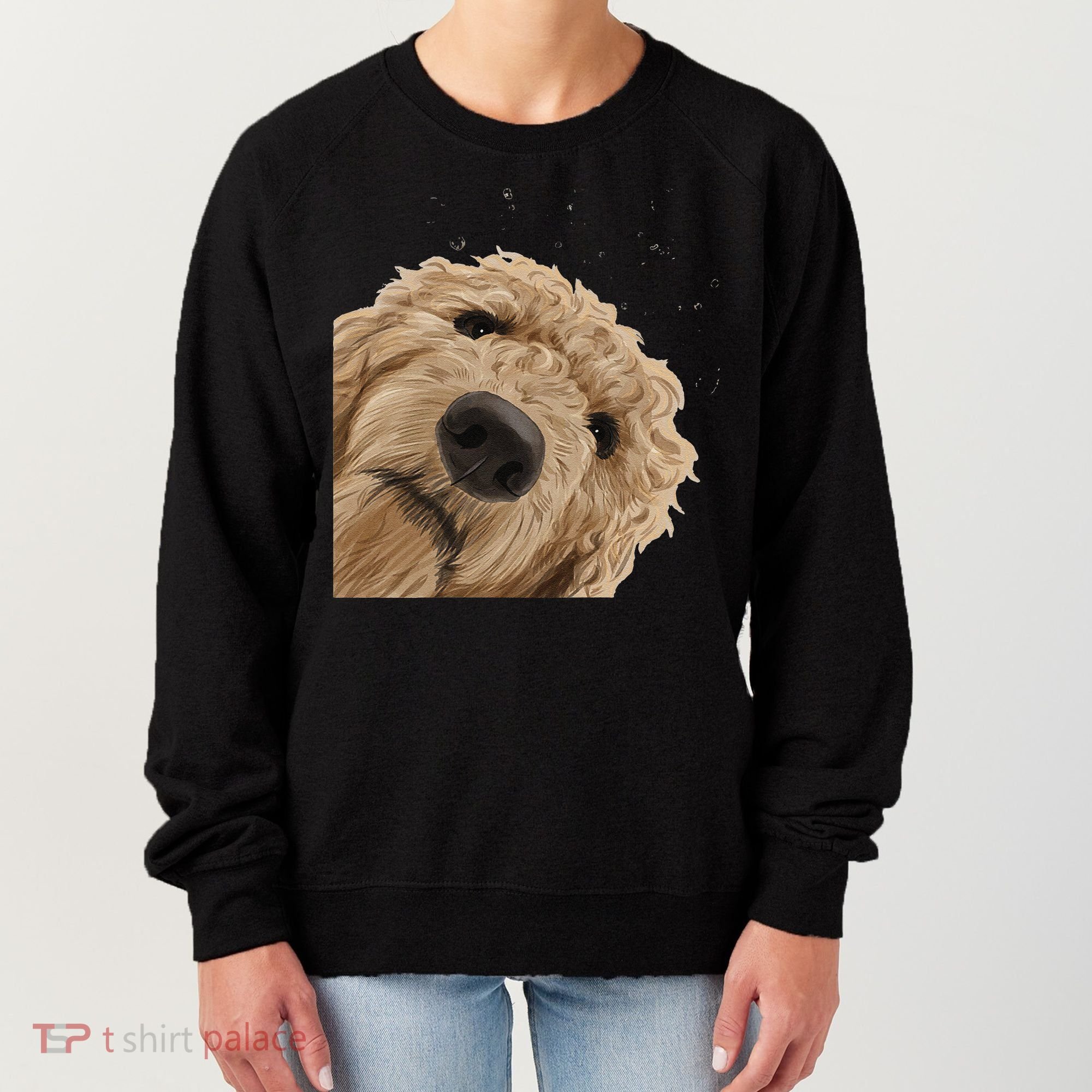 Funny Curious Dog Labradoodle Women's Sweatshirt