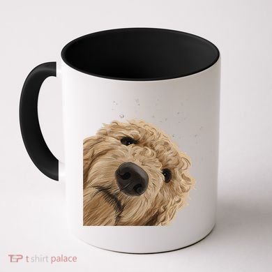 Funny Curious Dog Labradoodle Coffee Mug